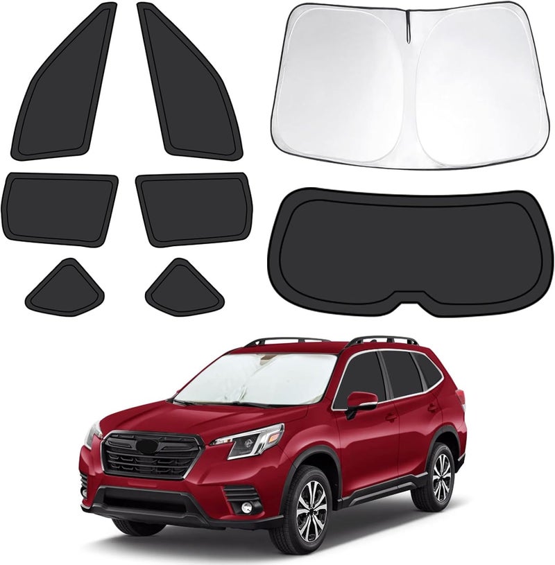 FSHAANY'S 8pcs Car Window Shades Fit for Subaru Forester 2019-2024, Car Window Covers for Privacy, Full Sunshades for Forester Front Rear Windshield Side Windows to Block UV and Protect Privacy - Image 1